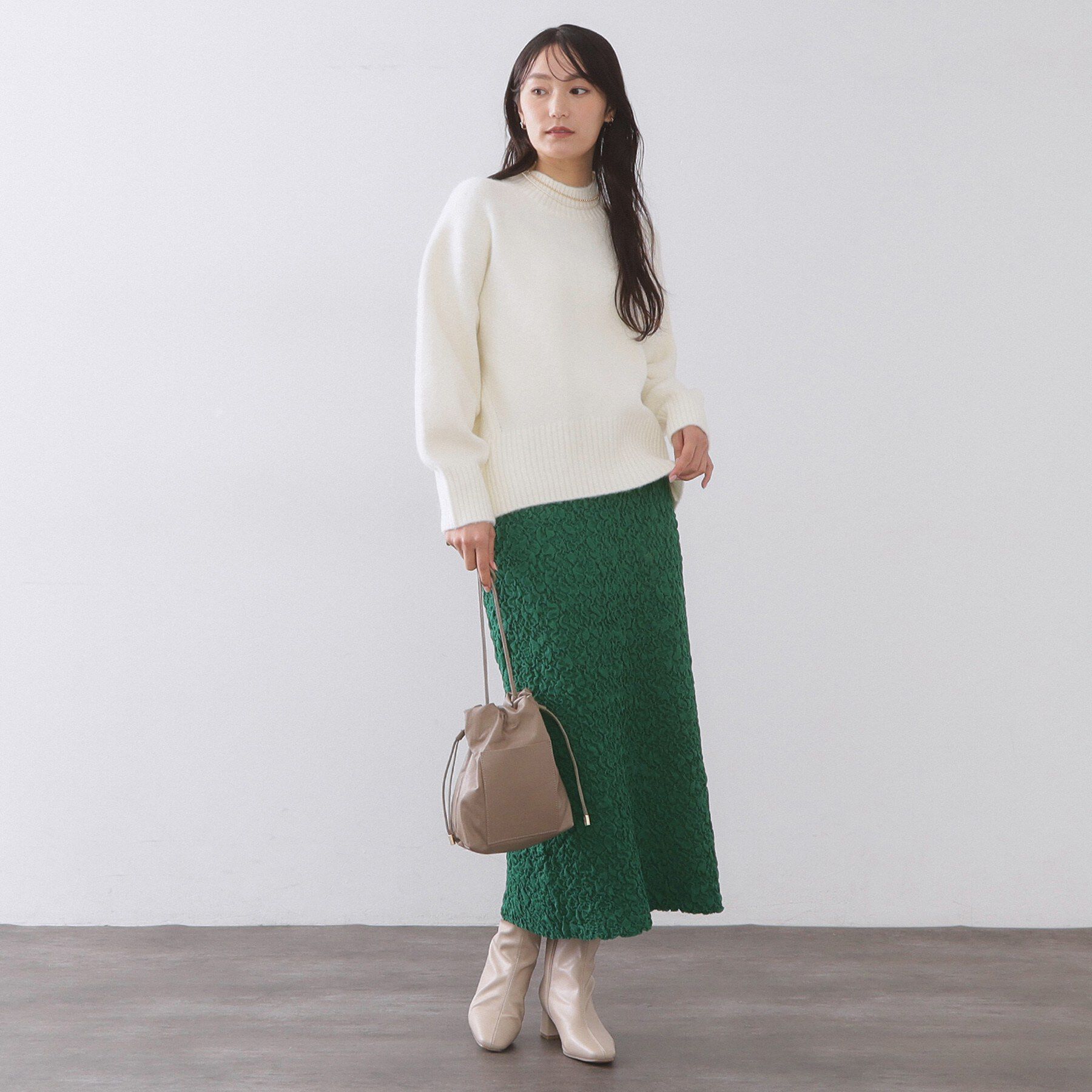 OPAQUE.CLIP「ジャカード編みニットナロースカート【洗える】」|スカート|