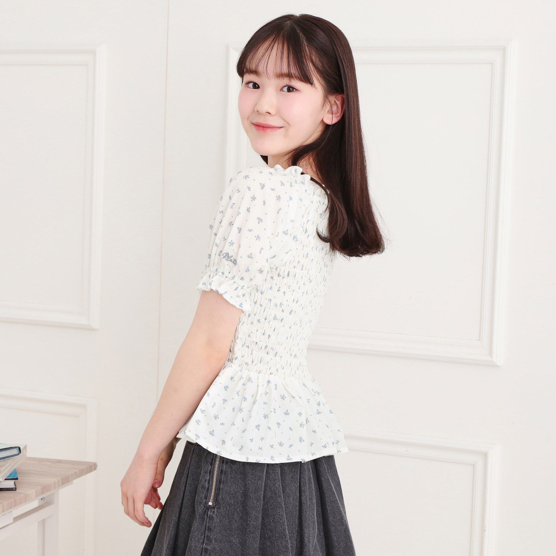 PINK-latte「2WAYシャーリングブラウス」|シャツ・ブラウス|