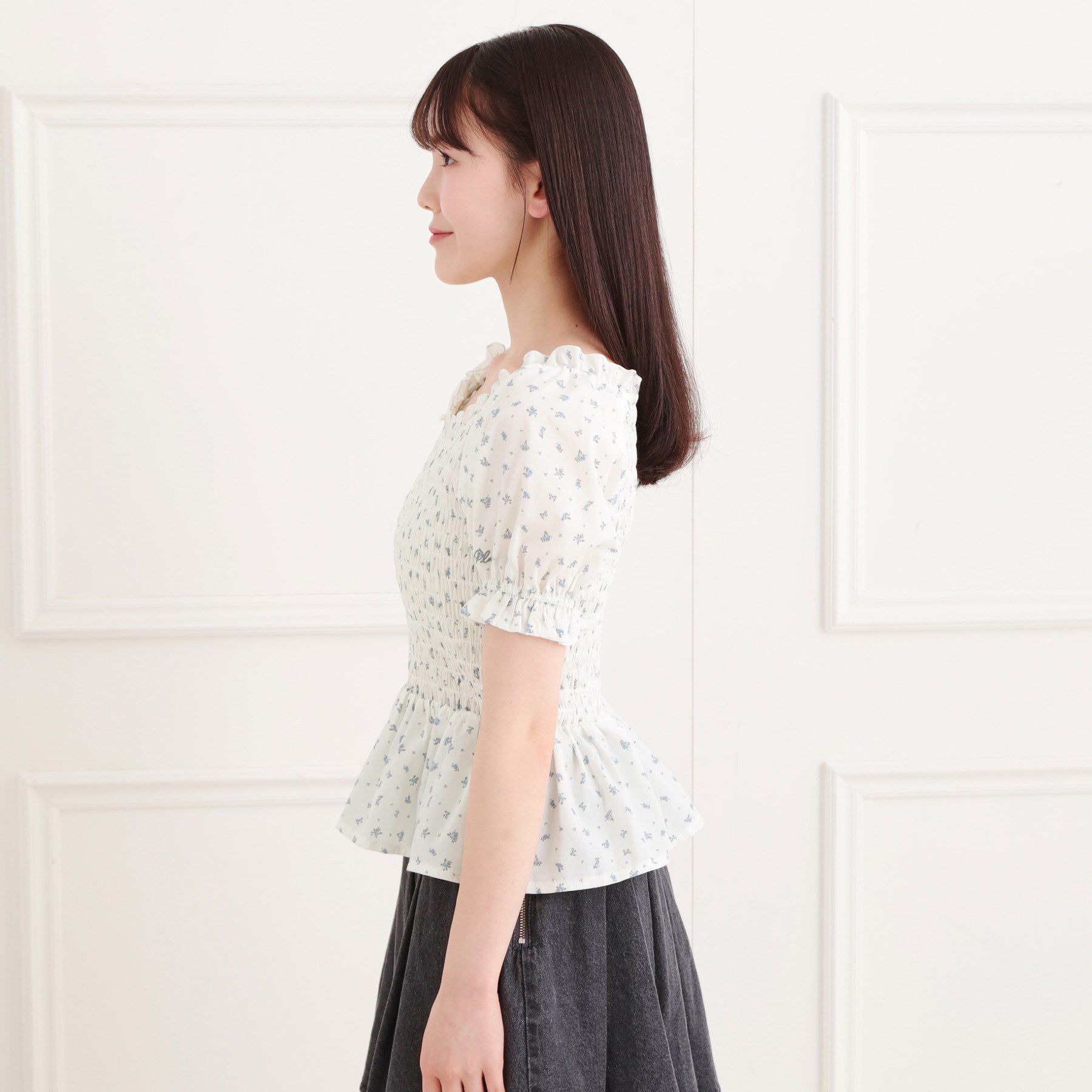 PINK-latte「2WAYシャーリングブラウス」|シャツ・ブラウス|