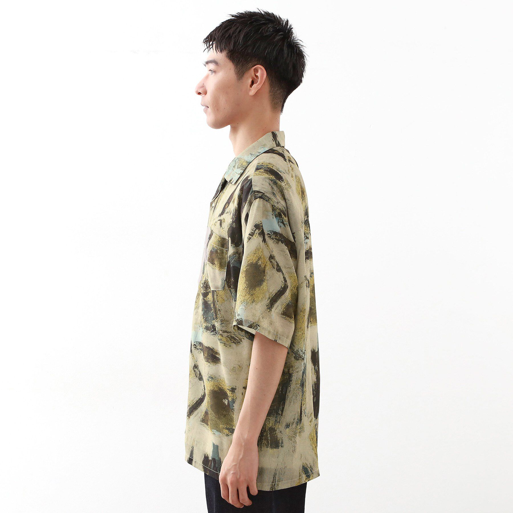 THE SHOP TK「アートプリントメッシュ半袖シャツ　【洗濯機OK】」|シャツ・ブラウス|