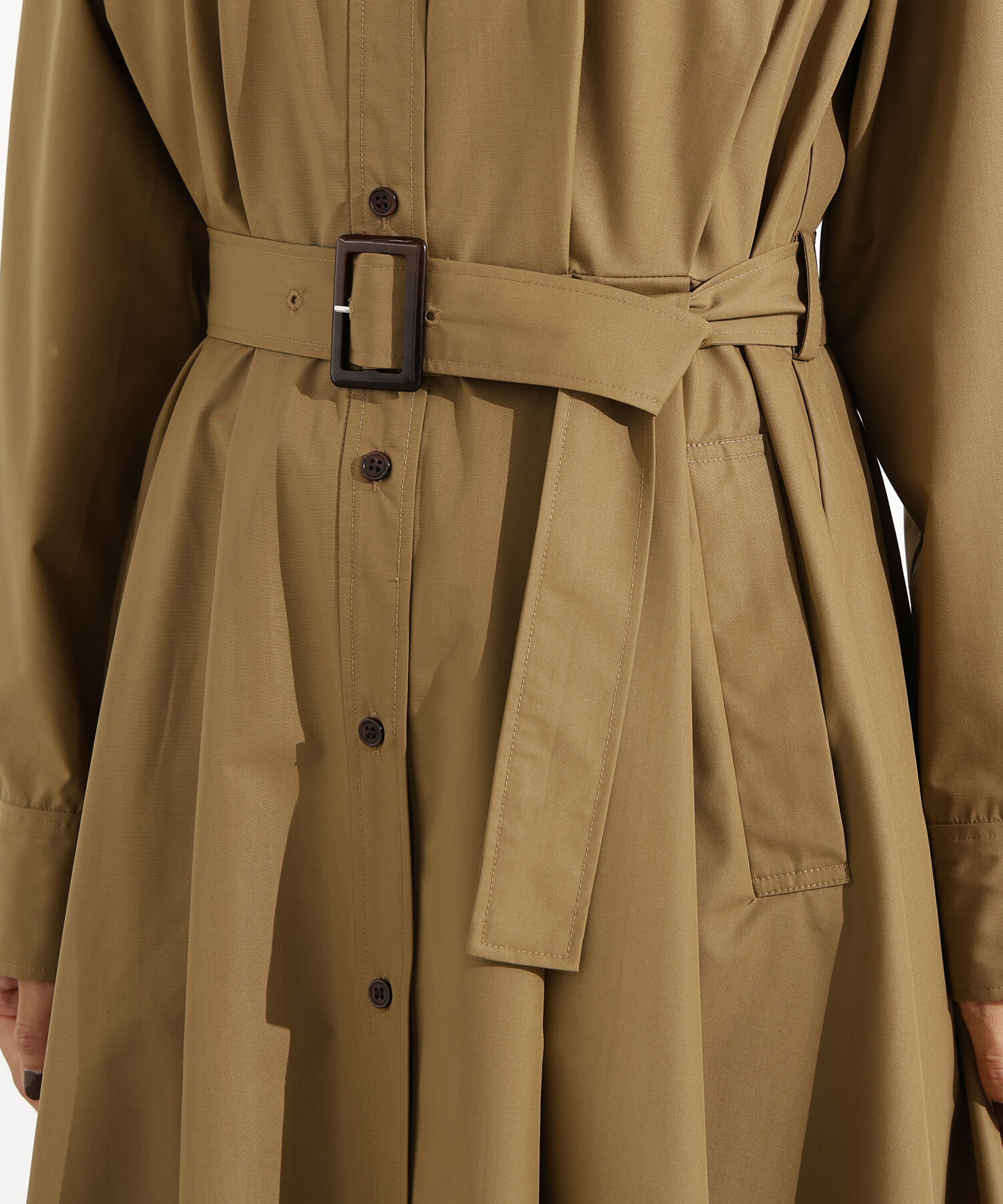  「タック入りシャツワンピース」|ワンピース|