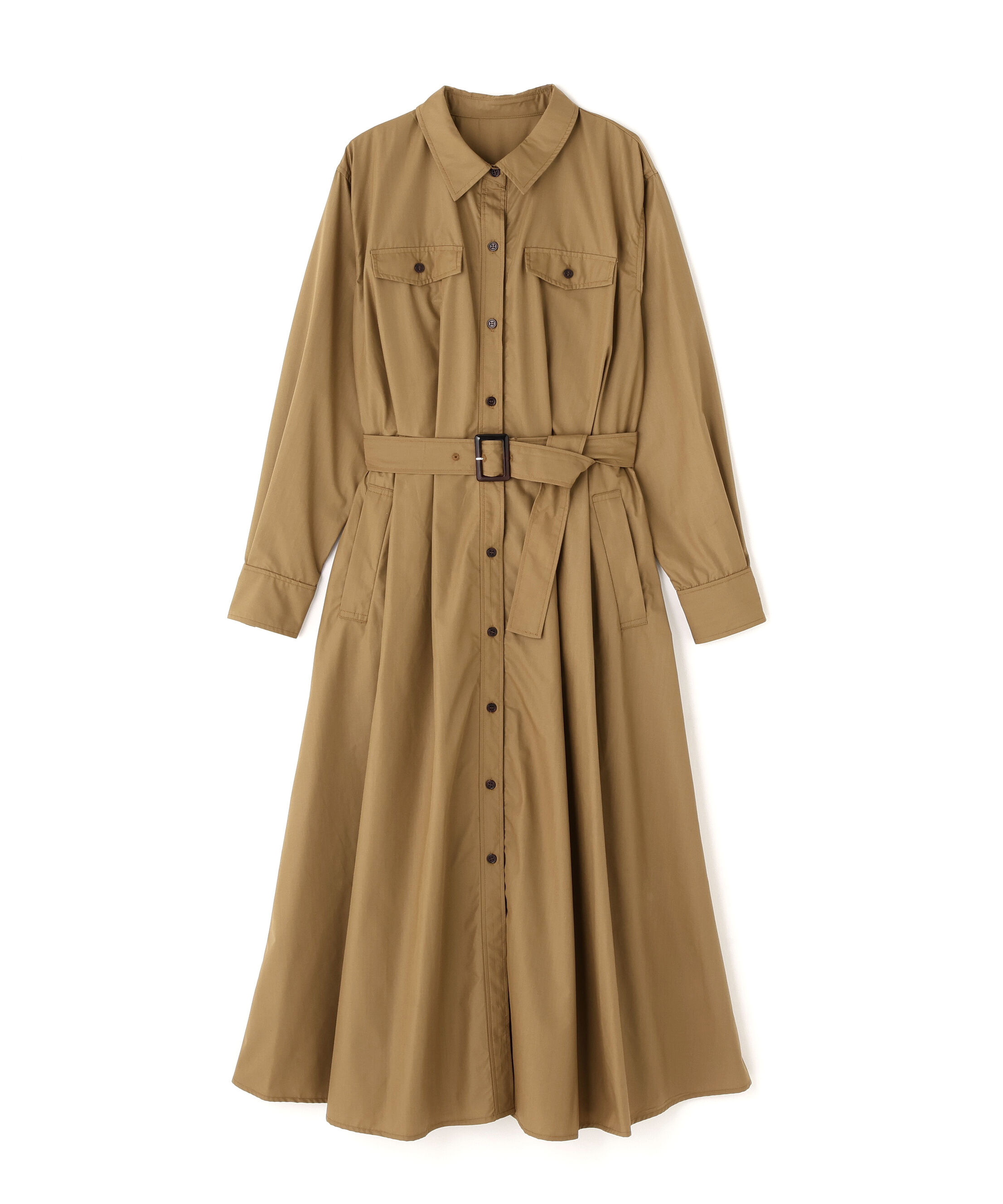  「タック入りシャツワンピース」|ワンピース|