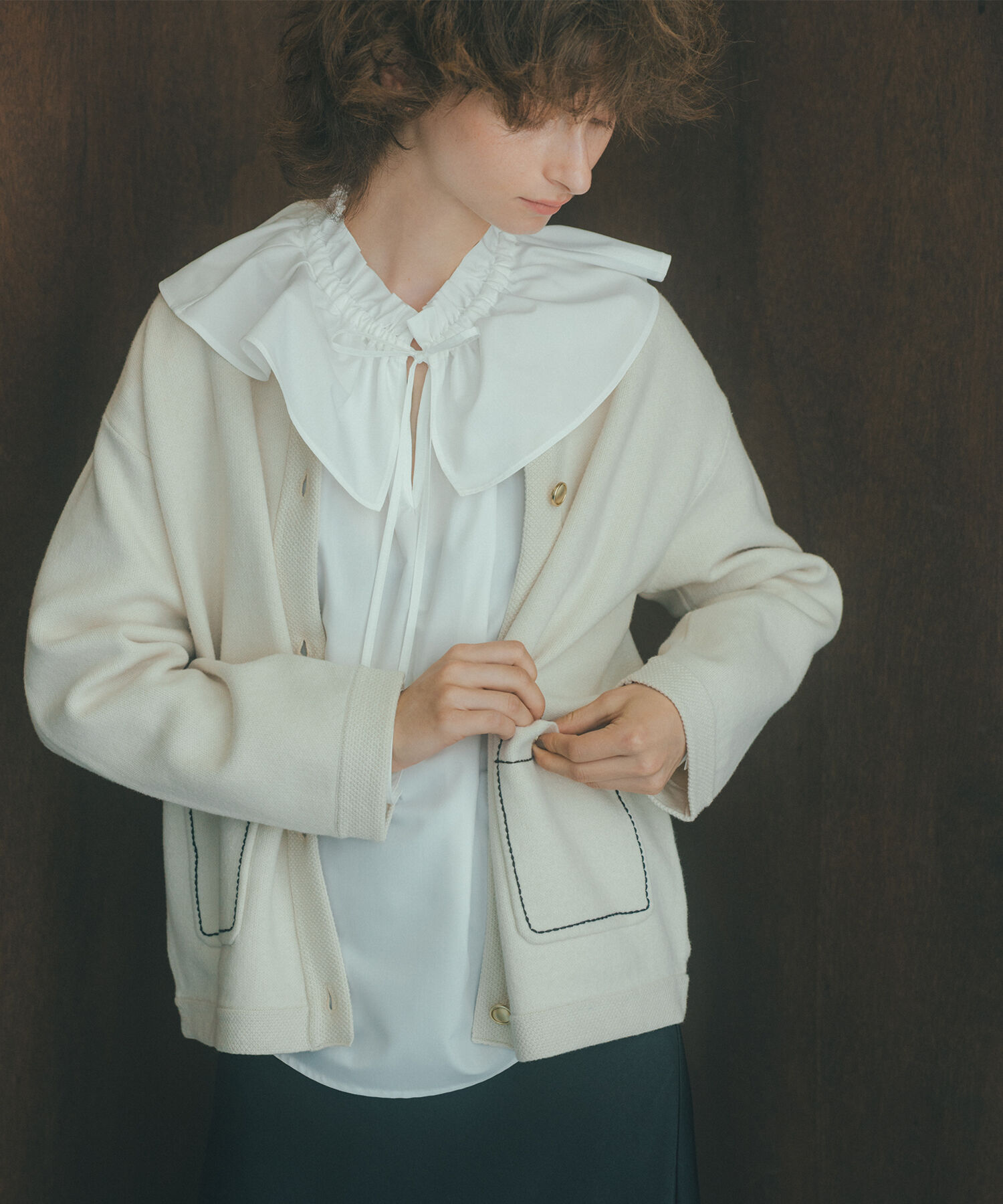  「ミドル丈ニットジャケット」|ニット・セーター|オフ1