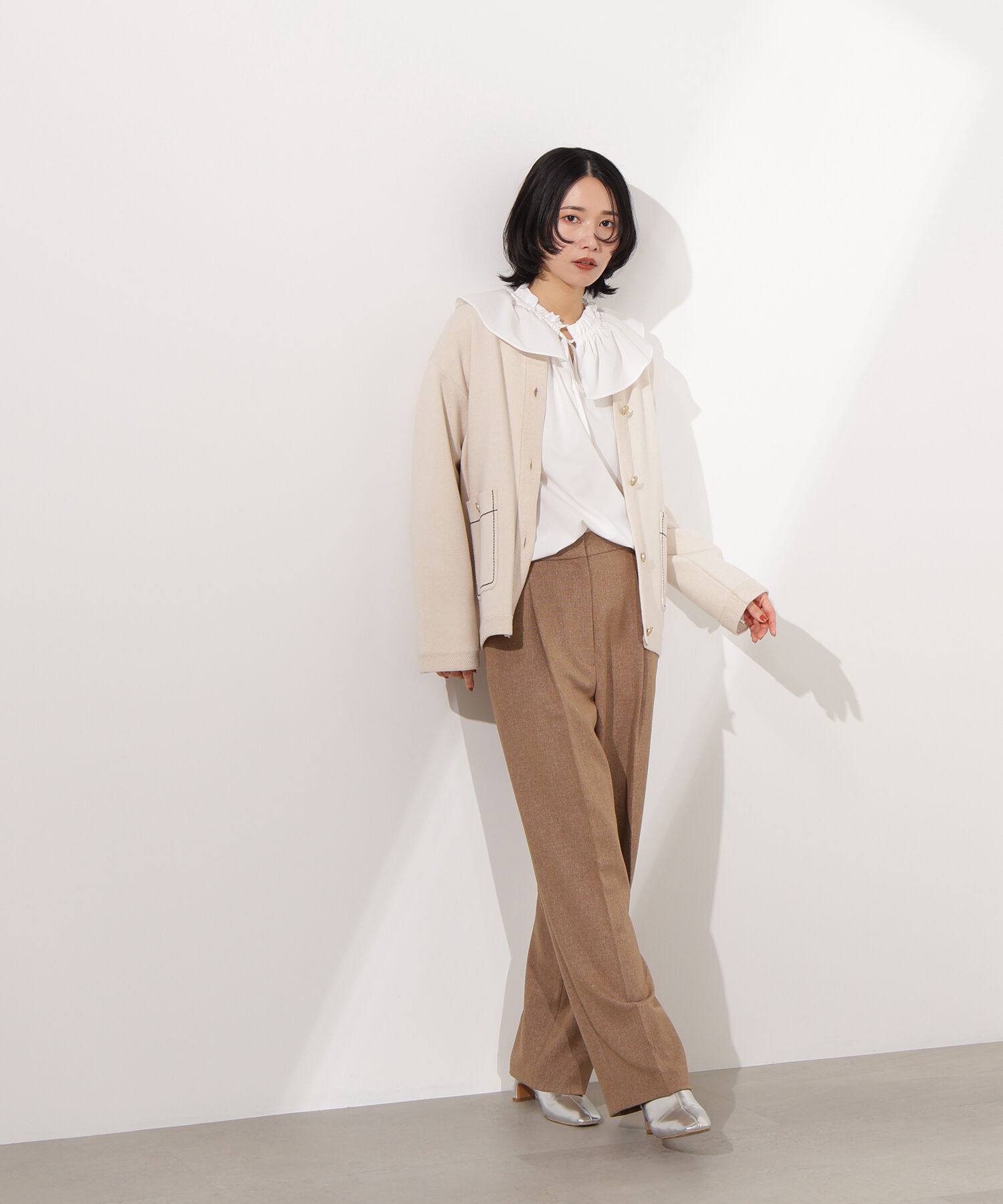  「ミドル丈ニットジャケット」|ニット・セーター|