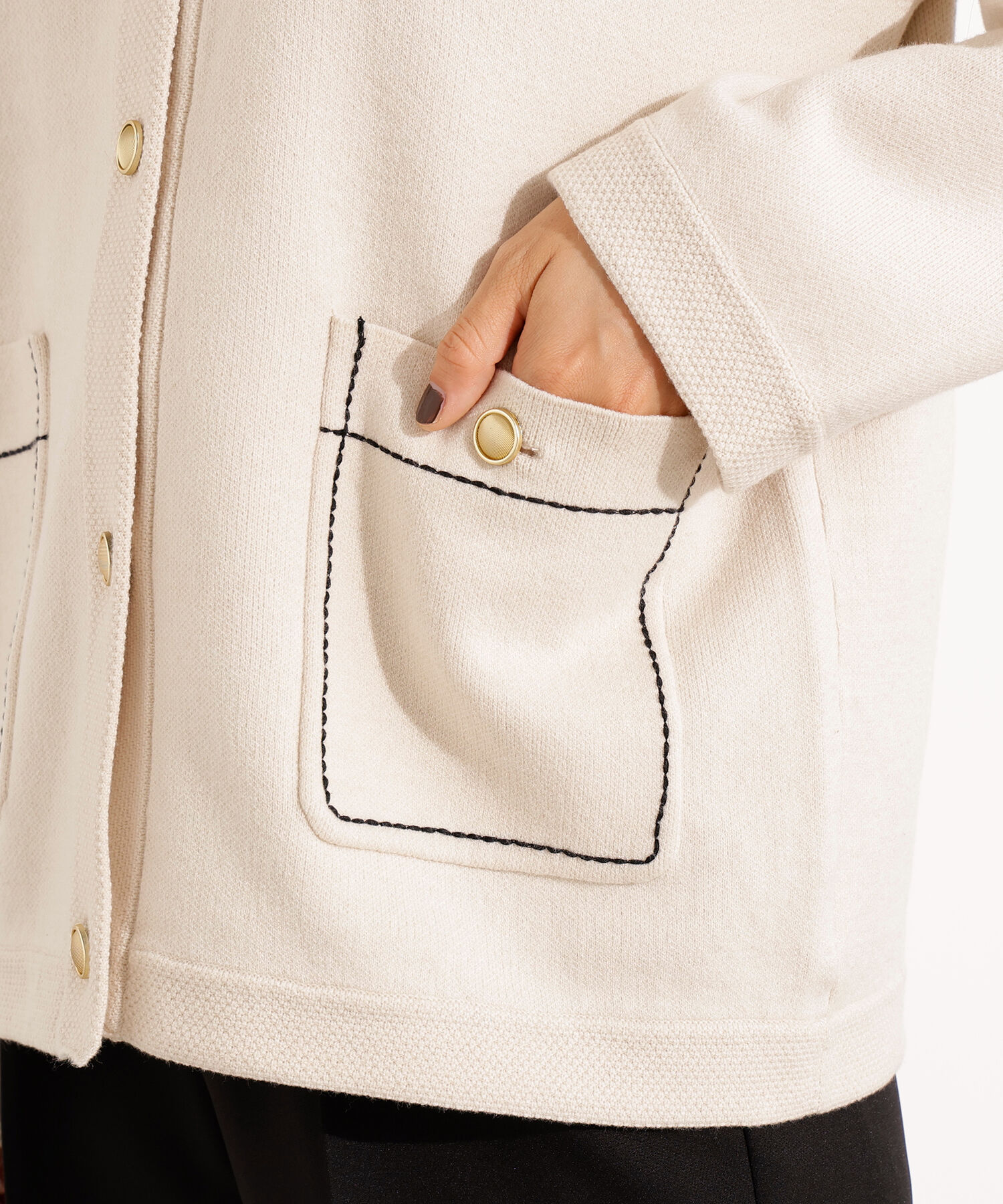  「ミドル丈ニットジャケット」|ニット・セーター|