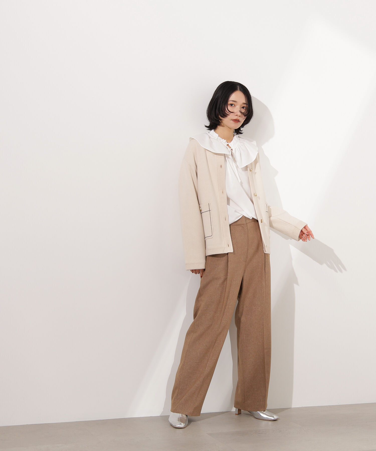  「ミドル丈ニットジャケット」|ニット・セーター|