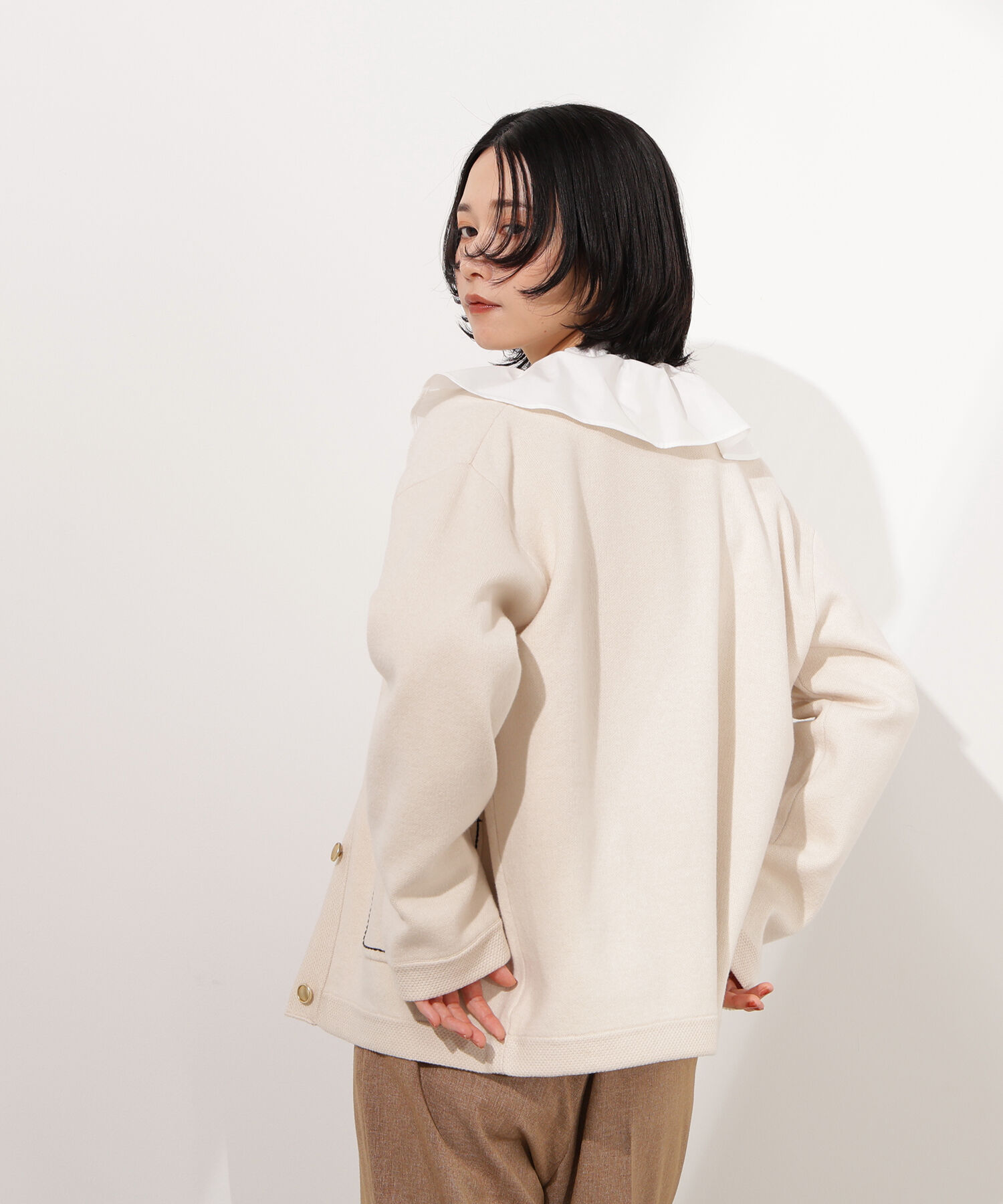  「ミドル丈ニットジャケット」|ニット・セーター|