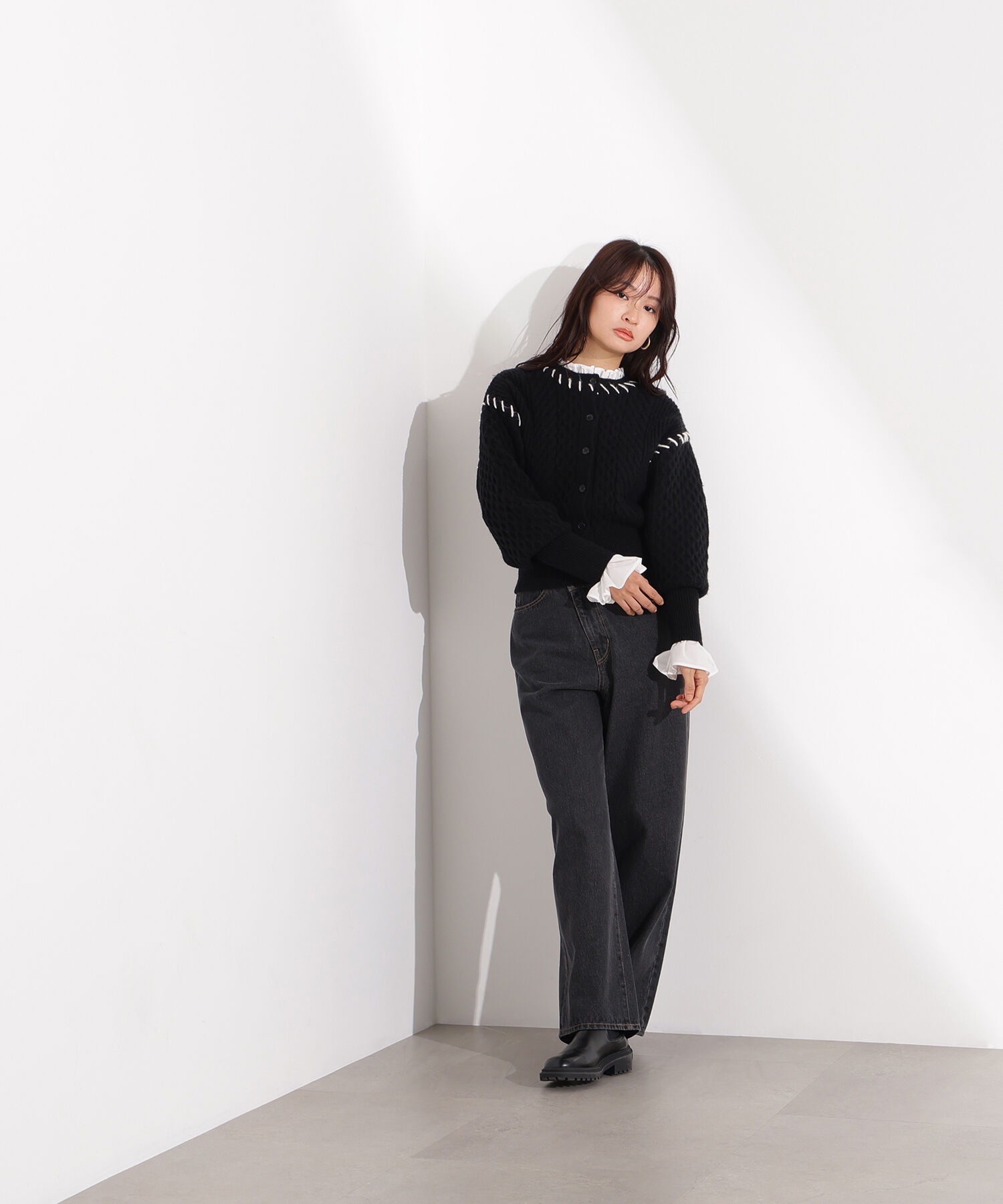  「ケーブルステッチカーディガン」|ニット・セーター|