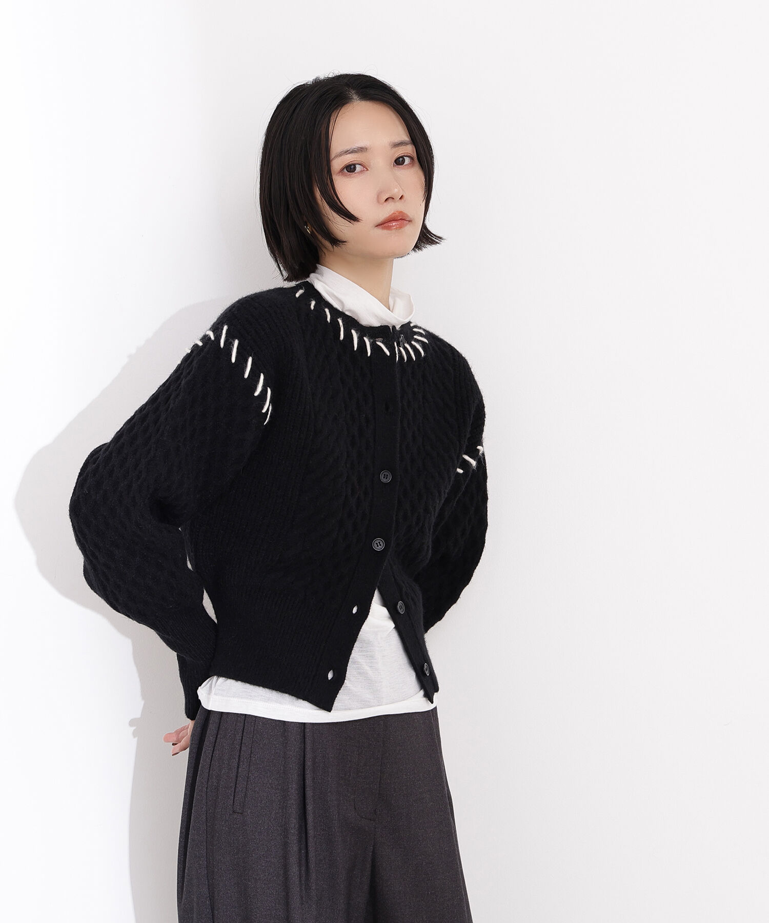  「ケーブルステッチカーディガン」|ニット・セーター|