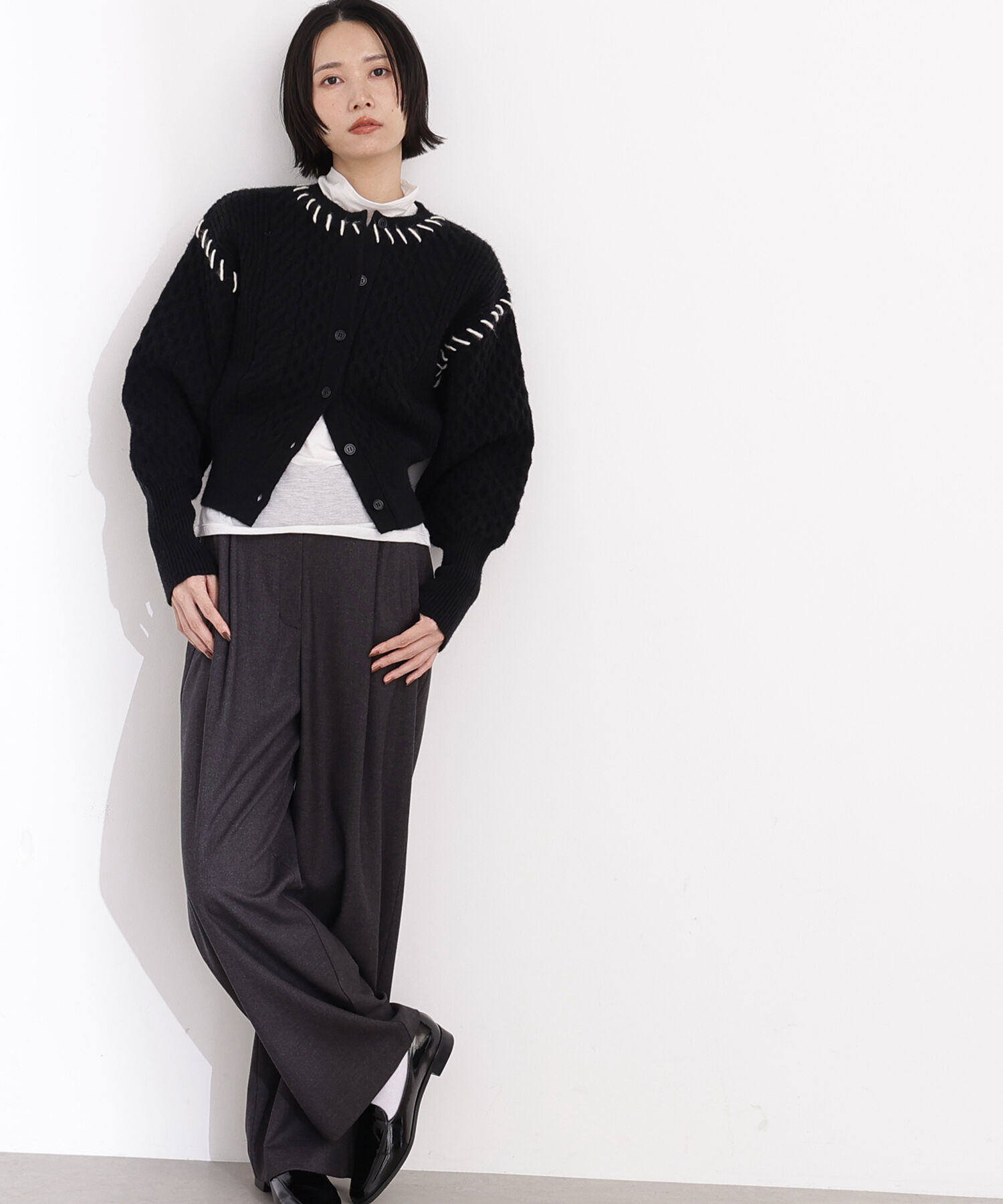  「ケーブルステッチカーディガン」|ニット・セーター|