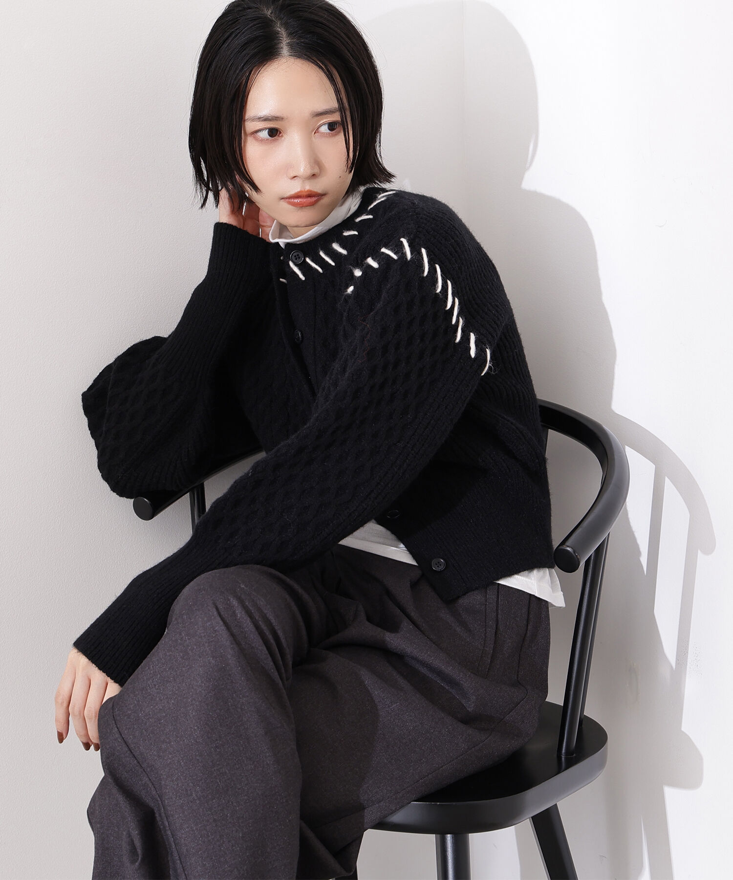  「ケーブルステッチカーディガン」|ニット・セーター|