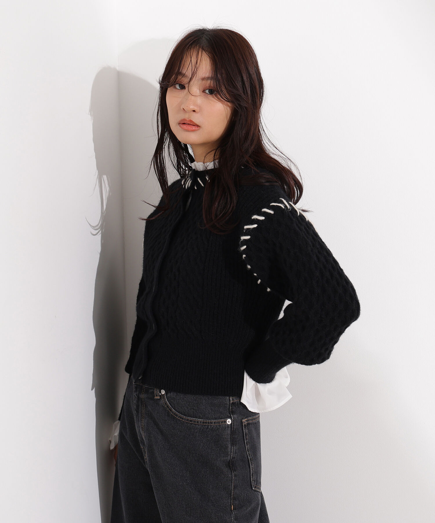  「ケーブルステッチカーディガン」|ニット・セーター|