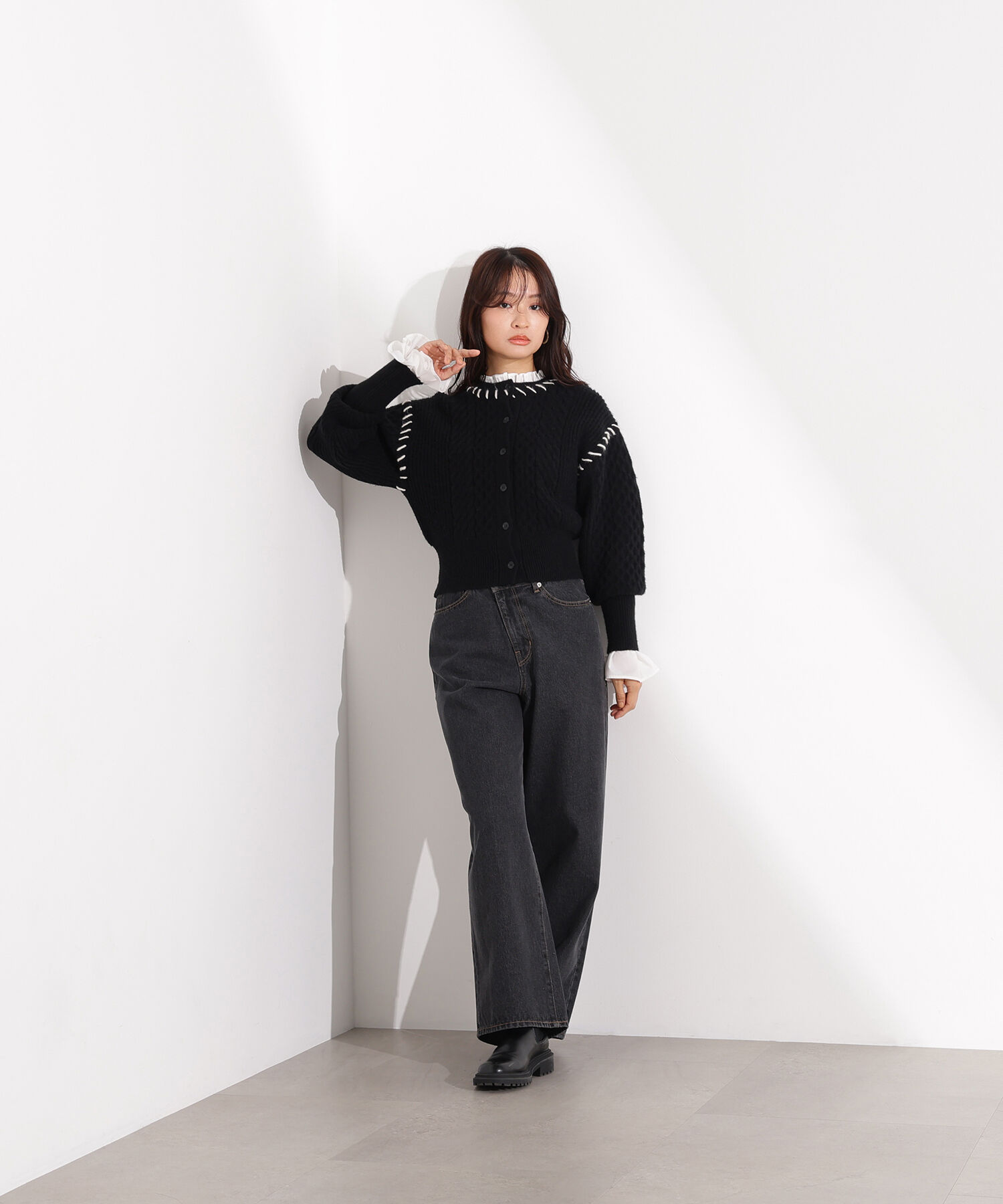  「ケーブルステッチカーディガン」|ニット・セーター|