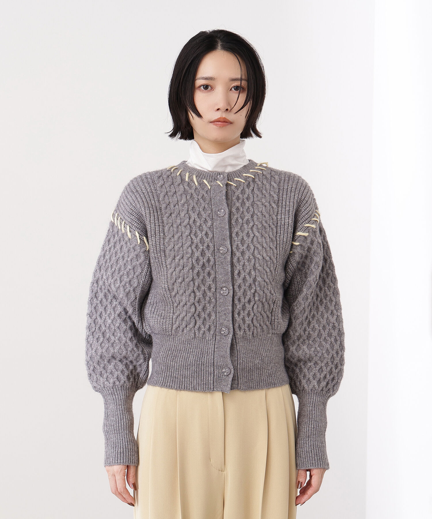  「ケーブルステッチカーディガン」|ニット・セーター|