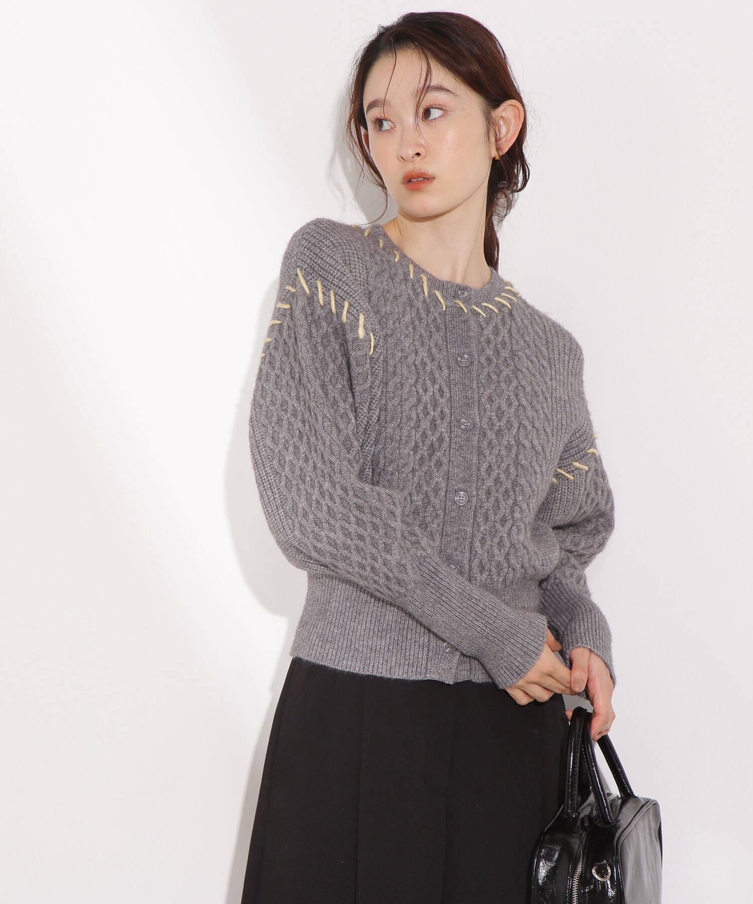  「ケーブルステッチカーディガン」|ニット・セーター|