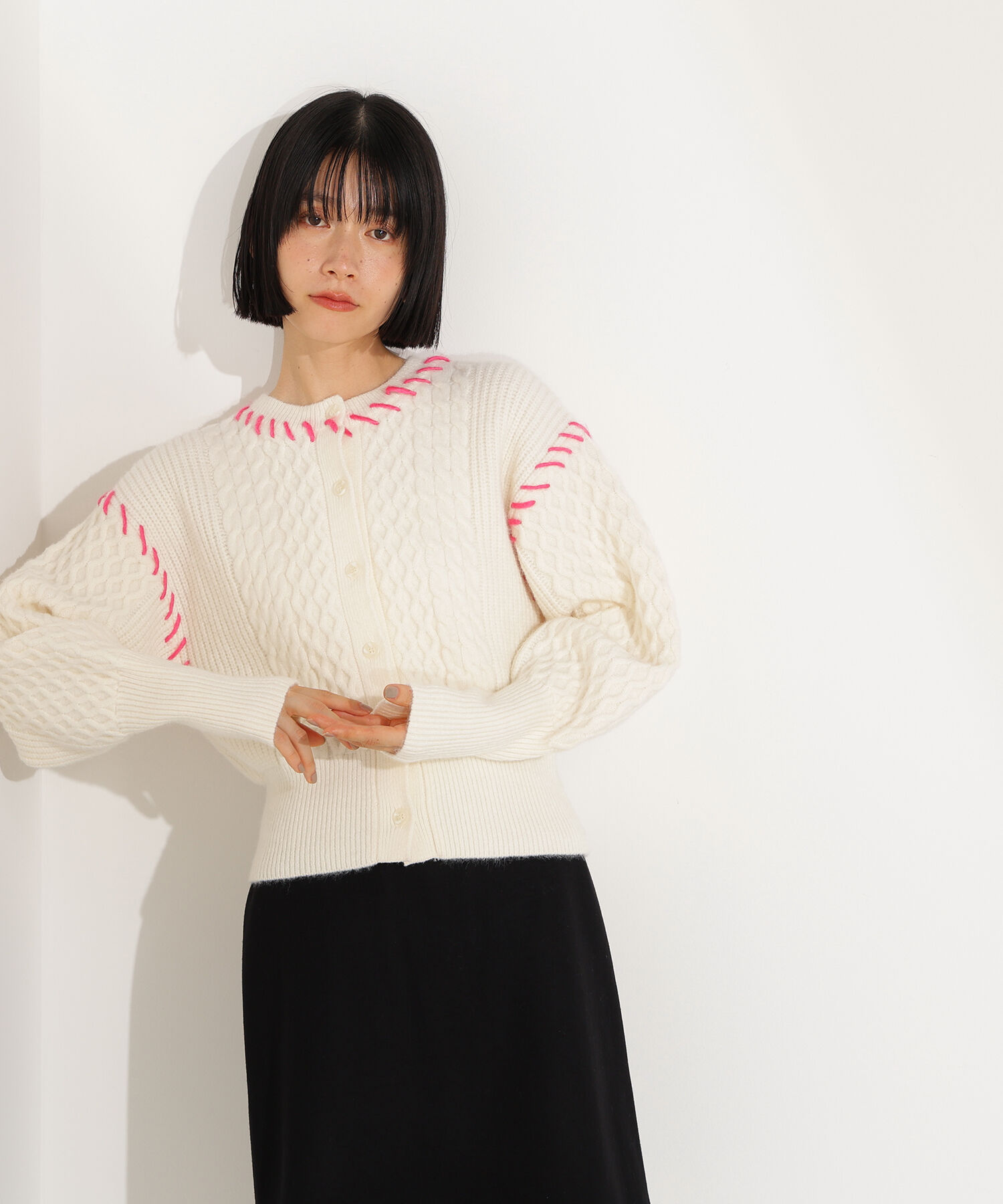  「ケーブルステッチカーディガン」|ニット・セーター|