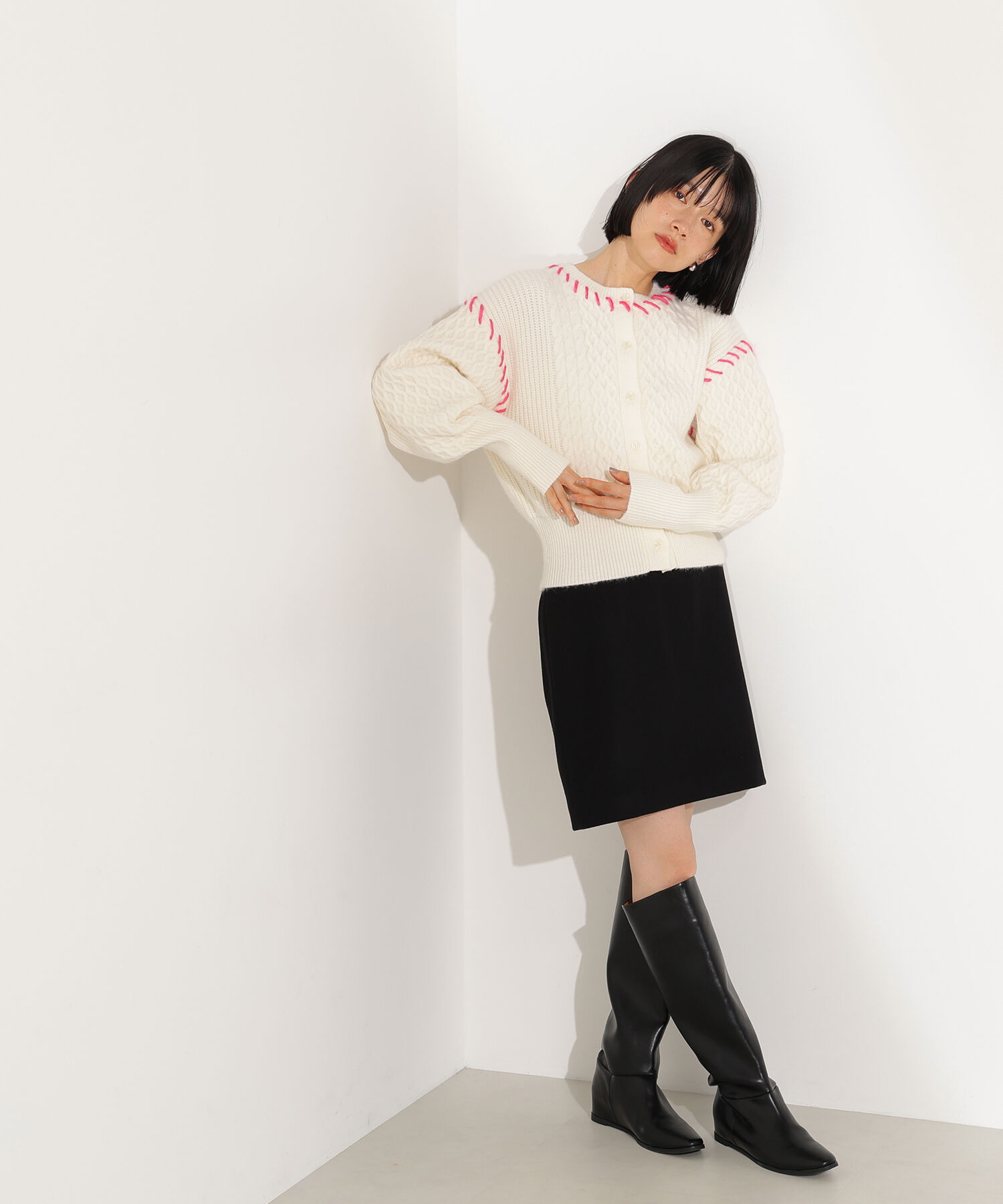  「ケーブルステッチカーディガン」|ニット・セーター|