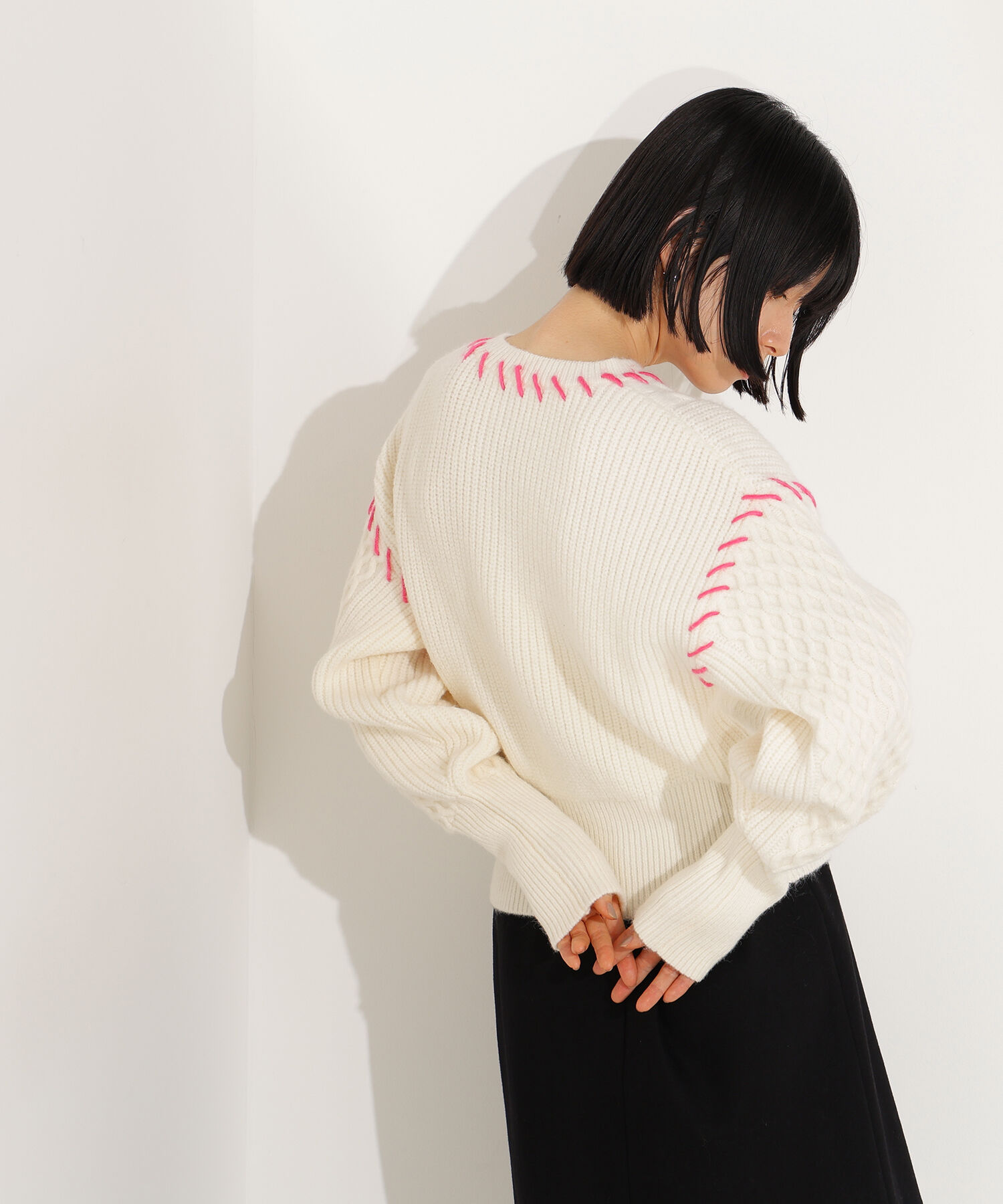  「ケーブルステッチカーディガン」|ニット・セーター|