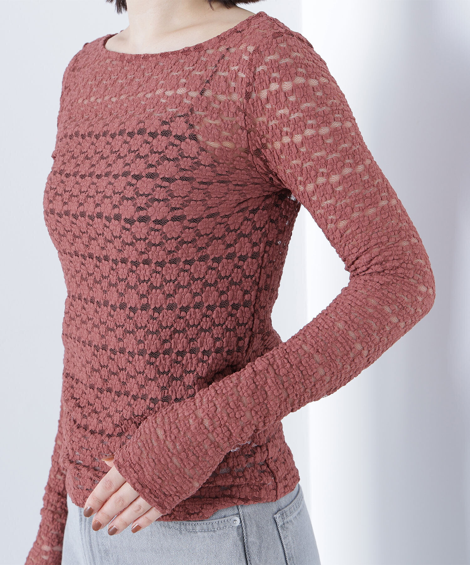  「ストレッチレーストップス」|Tシャツ・カットソー|