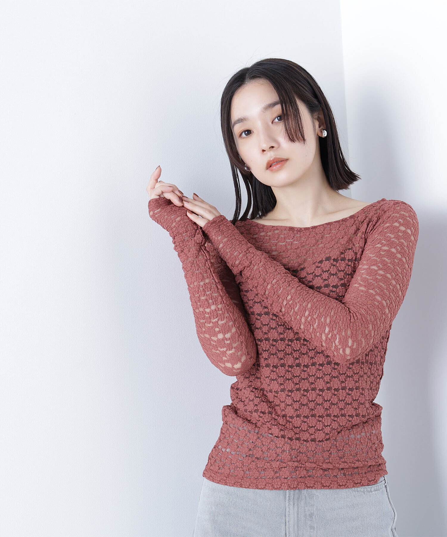  「ストレッチレーストップス」|Tシャツ・カットソー|