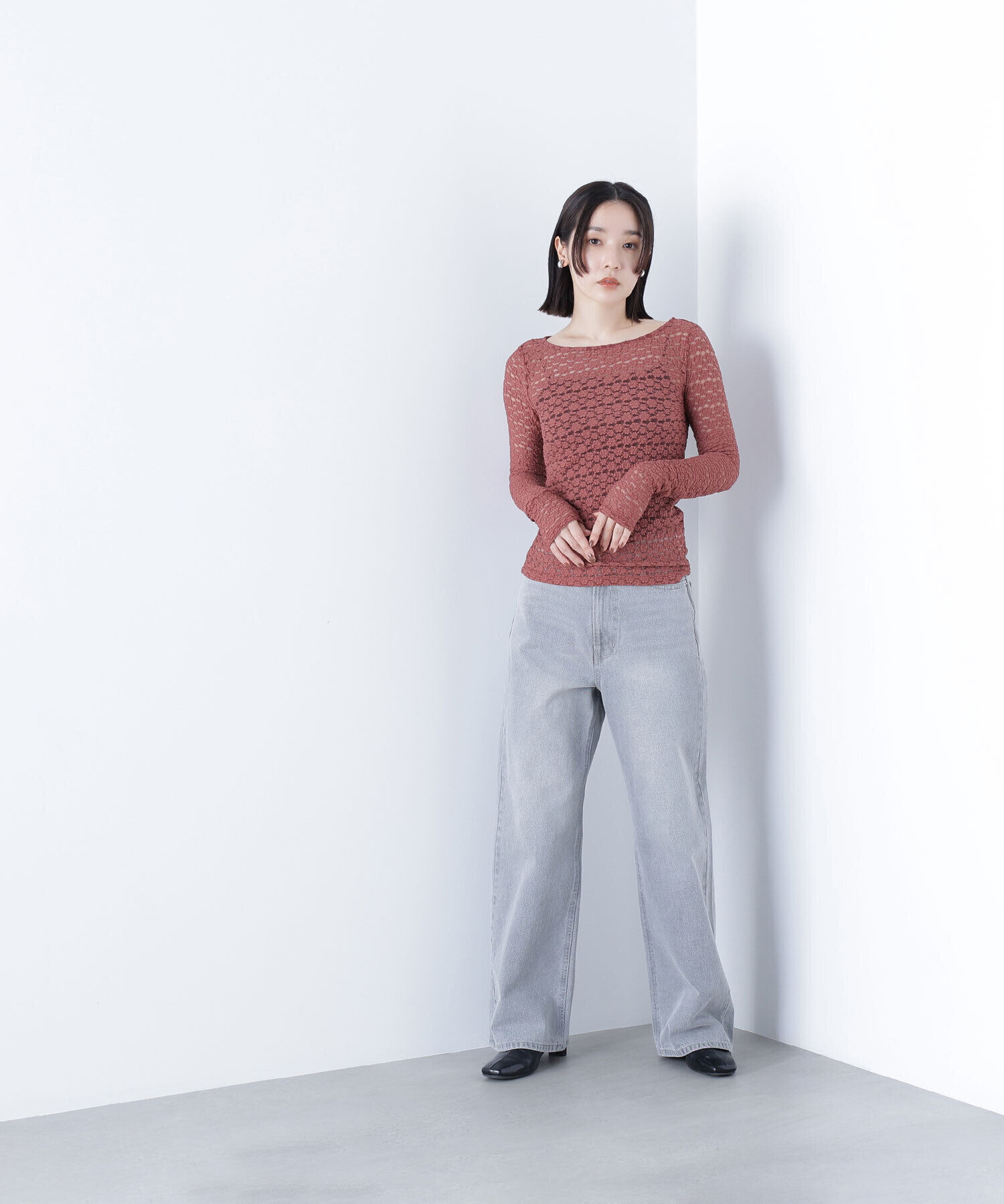  「ストレッチレーストップス」|Tシャツ・カットソー|