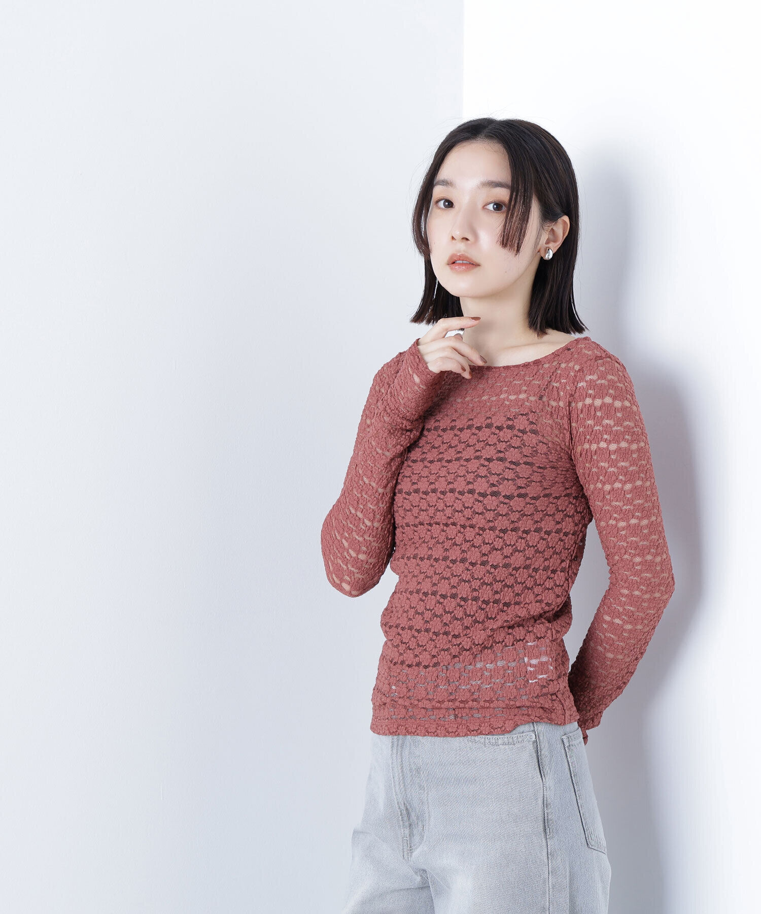  「ストレッチレーストップス」|Tシャツ・カットソー|