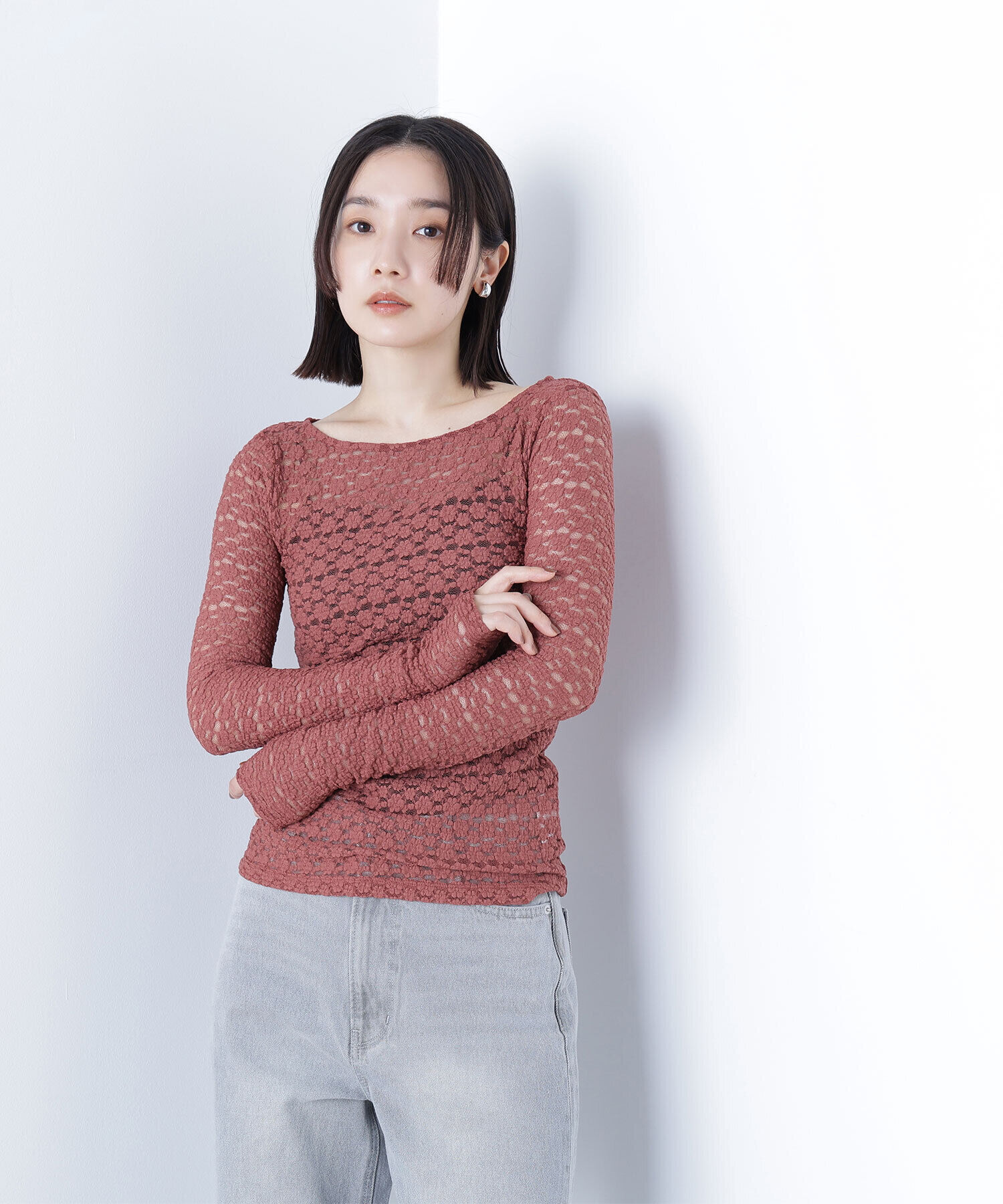  「ストレッチレーストップス」|Tシャツ・カットソー|