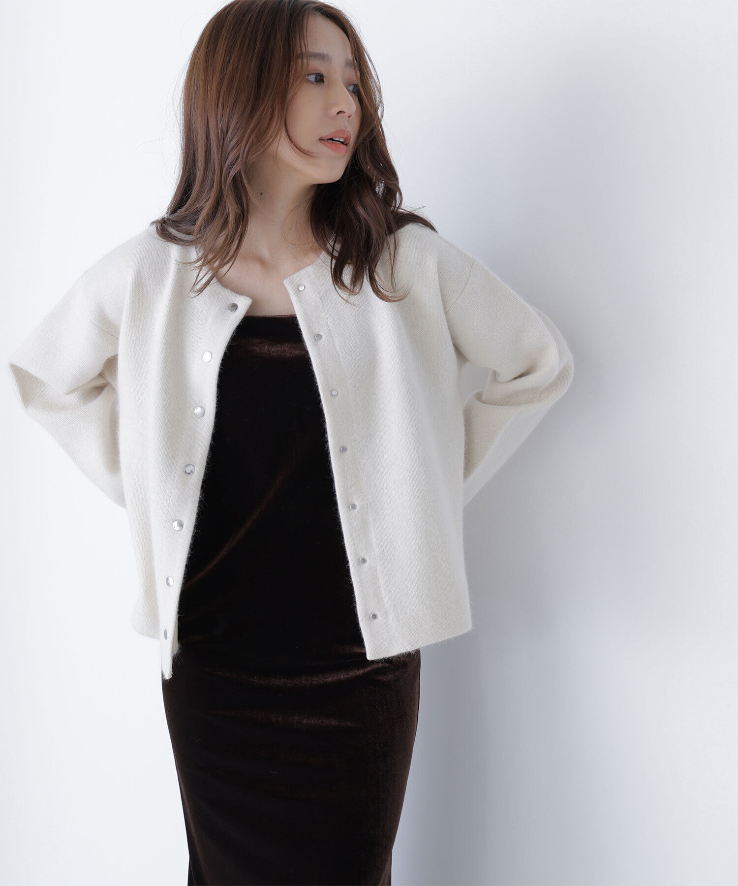  「FOX接結ニットジャケット」|ニット・セーター|