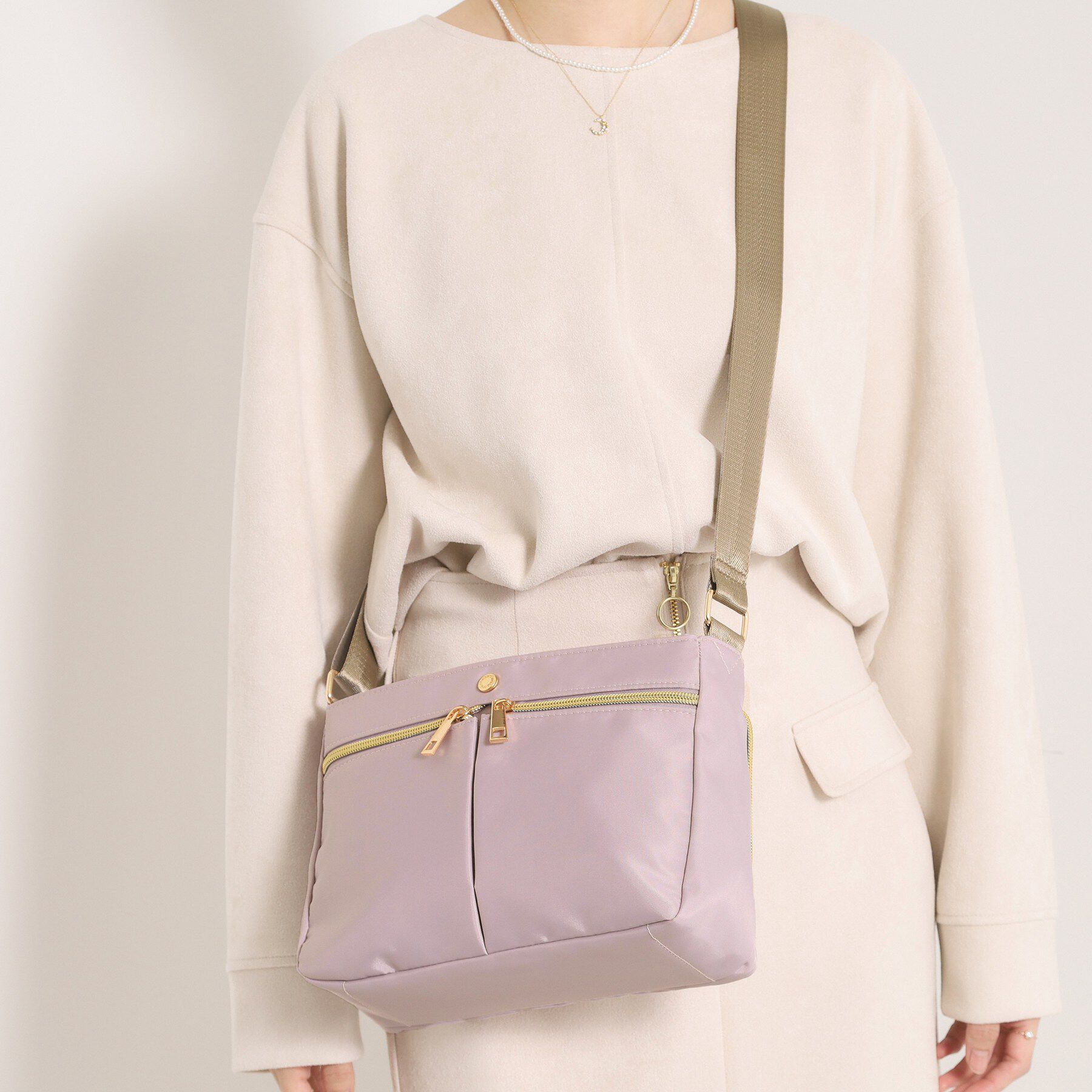 ITS&rsquo;DEMO「【収納アドバイザー監修】ミニショルダー」|ショルダー・メッセンジャー|ラベンダー(080)