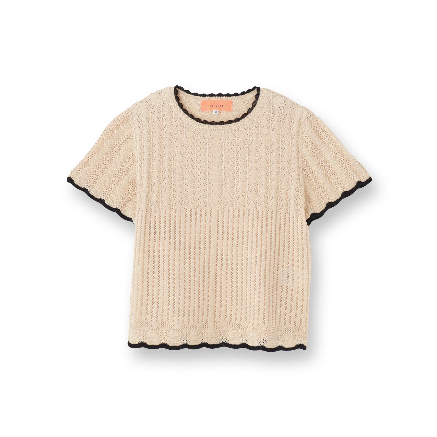 SunaUna「【新作／透かし柄／3色展開】スカラップニット」|ニット・セーター|