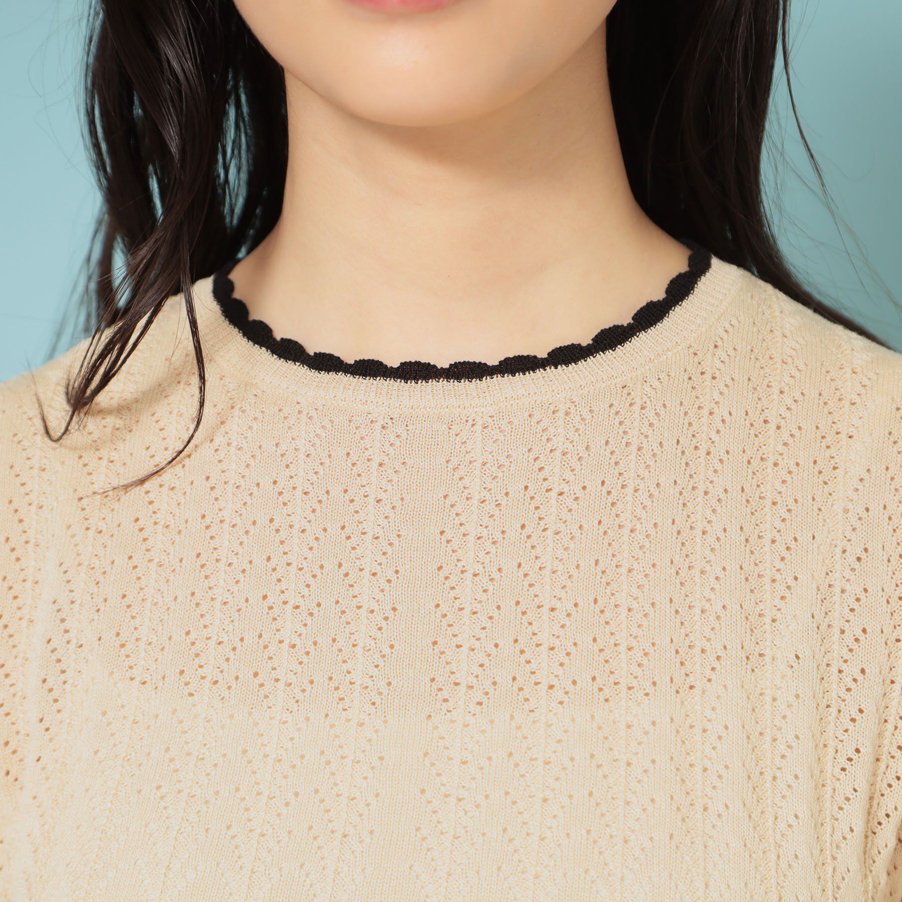 SunaUna「【新作／透かし柄／3色展開】スカラップニット」|ニット・セーター|