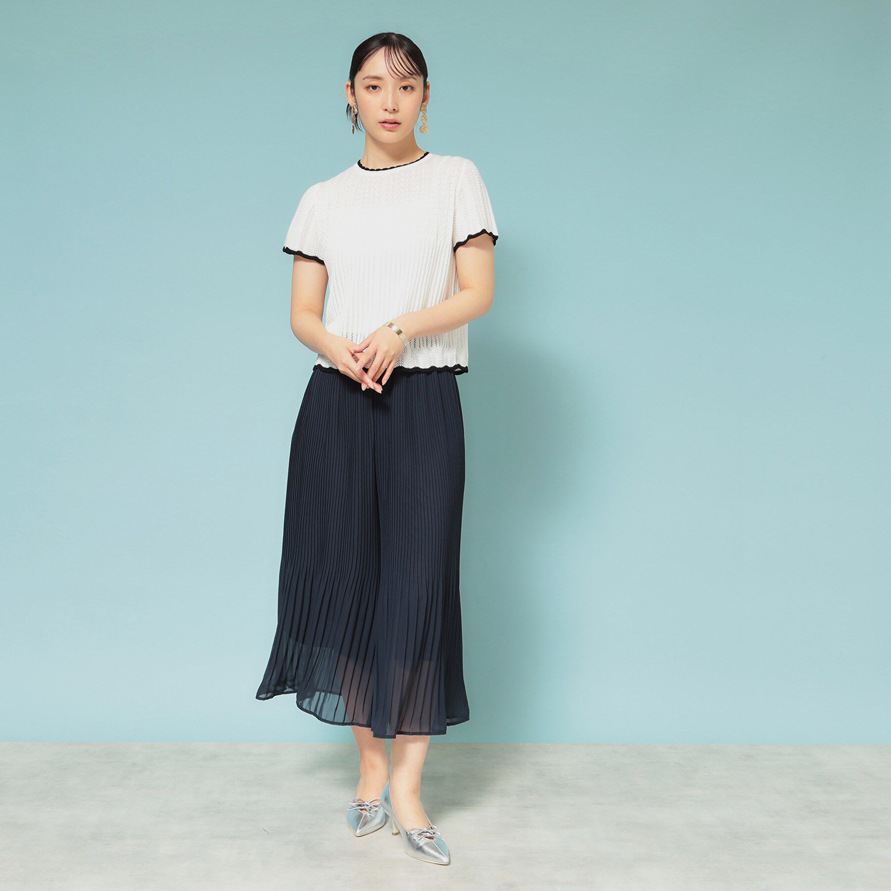 SunaUna「【新作／透かし柄／3色展開】スカラップニット」|ニット・セーター|