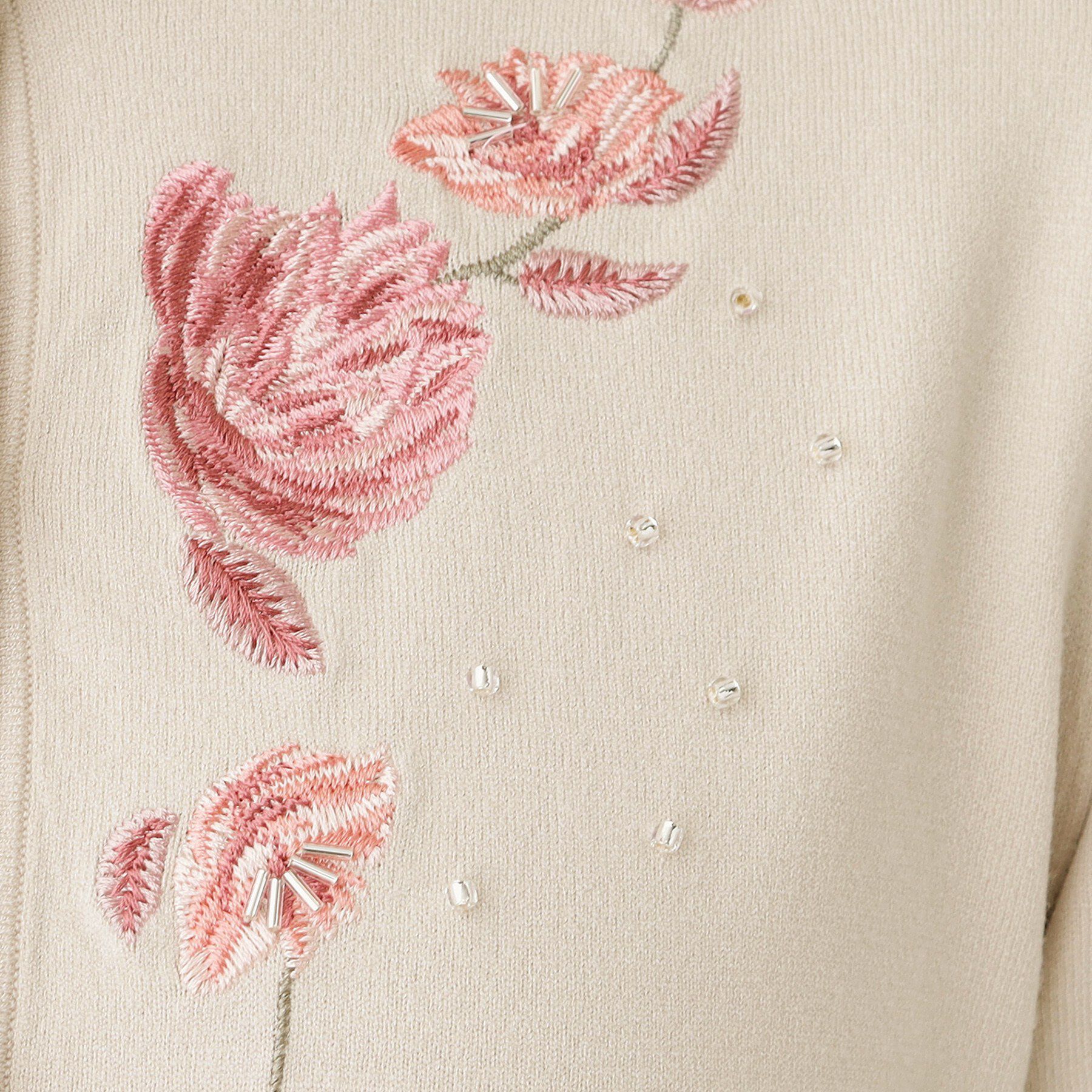 SunaUna「【SS～Lサイズ展開／フラワー刺繍】クラフトカーディガン」|カーディガン|