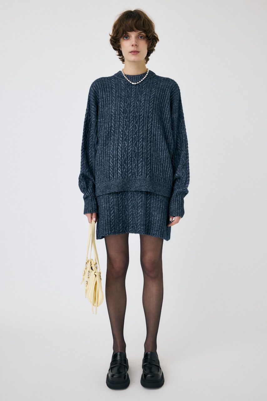 MOUSSY「RIB CABLE ニットトップス」|ニット・セーター|