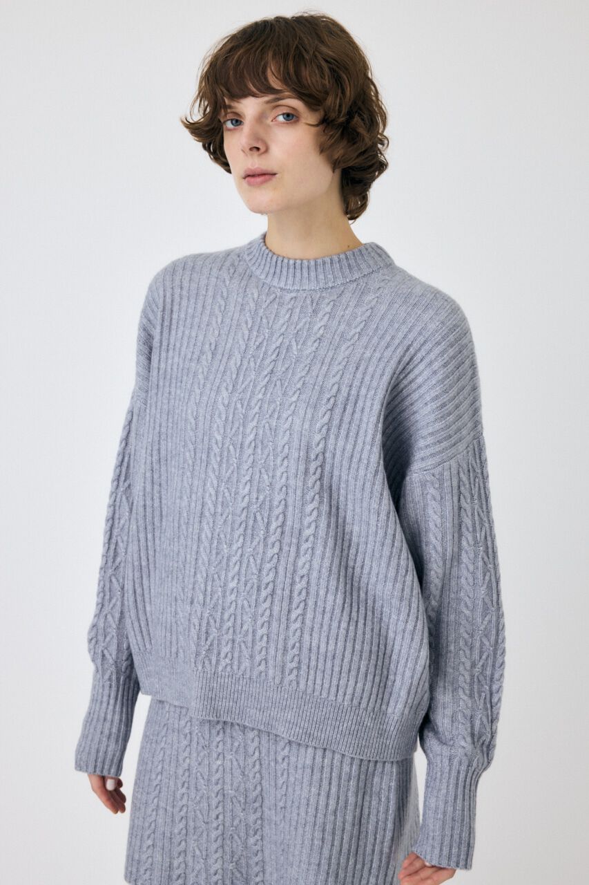 MOUSSY「RIB CABLE ニットトップス」|ニット・セーター|