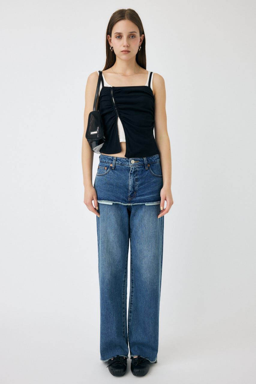 MOUSSY「LAYERED WIDE STRAIGHT デニム」|デニム|