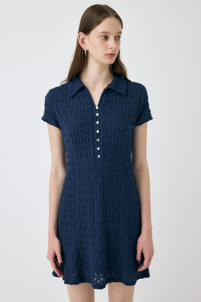 MOUSSY「MERMAID LACE MINI ドレス」|ワンピース|NVY