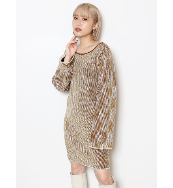 MURUA「グラデーションガーターニットミニワンピース」|ワンピース|