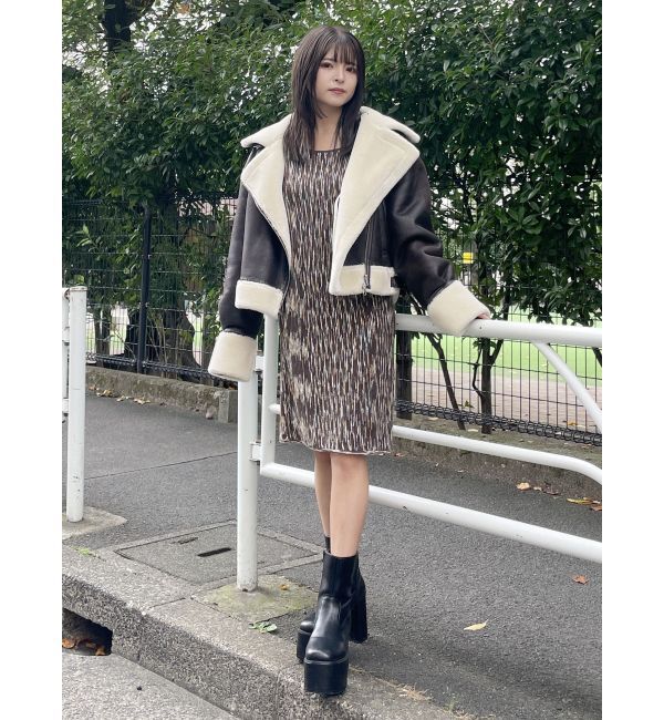 MURUA「グラデーションガーターニットミニワンピース」|ワンピース|