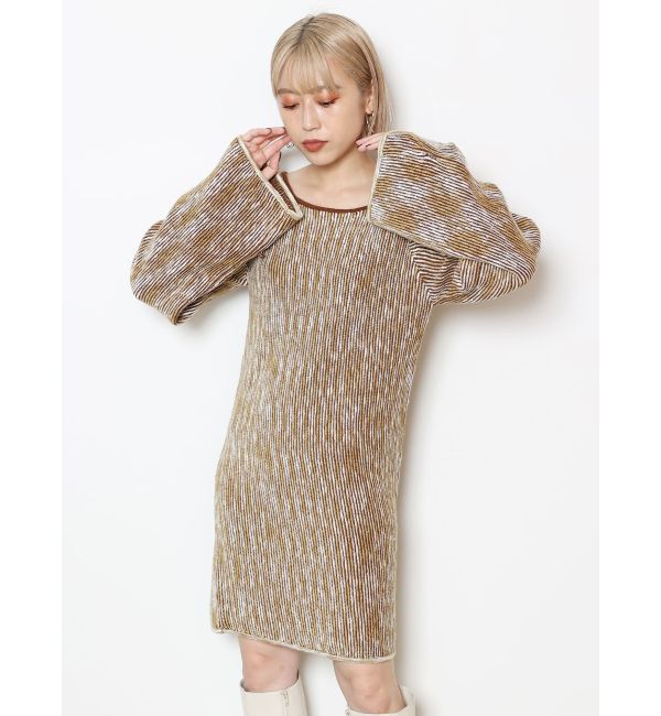 MURUA「グラデーションガーターニットミニワンピース」|ワンピース|