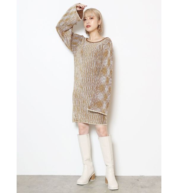 MURUA「グラデーションガーターニットミニワンピース」|ワンピース|