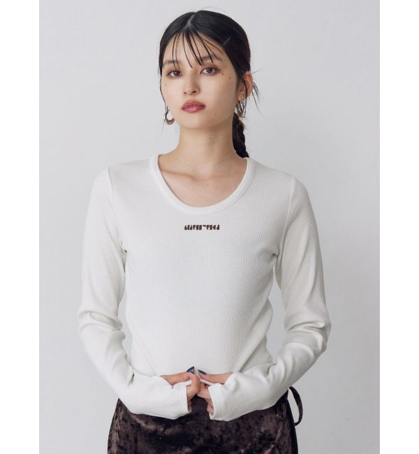 MURUA「ロゴラメテレコトップス」|Tシャツ・カットソー|