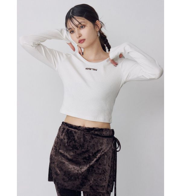 MURUA「ロゴラメテレコトップス」|Tシャツ・カットソー|