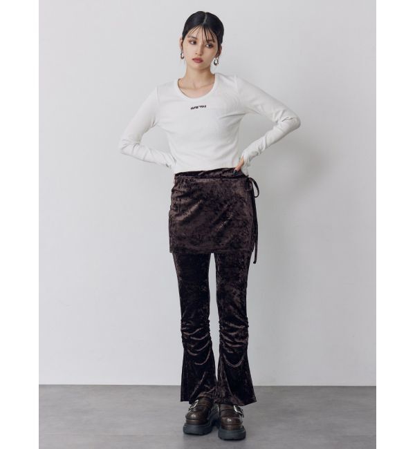 MURUA「ロゴラメテレコトップス」|Tシャツ・カットソー|