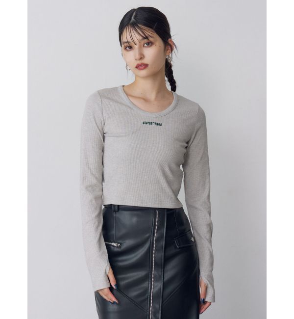 MURUA「ロゴラメテレコトップス」|Tシャツ・カットソー|