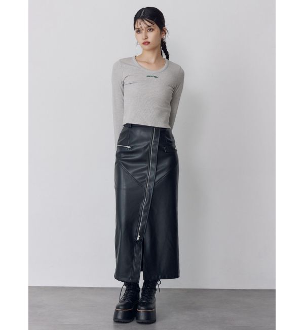 MURUA「ロゴラメテレコトップス」|Tシャツ・カットソー|