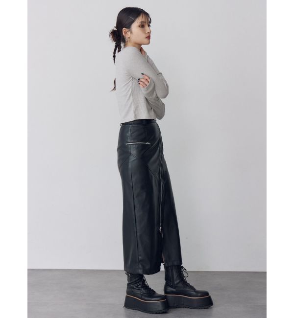 MURUA「ロゴラメテレコトップス」|Tシャツ・カットソー|