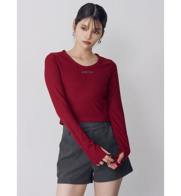 MURUA「ロゴラメテレコトップス」|Tシャツ・カットソー|