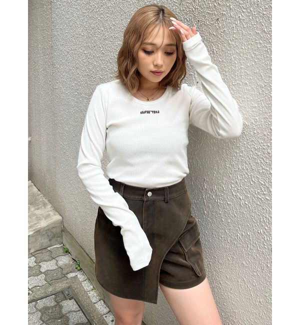 MURUA「ロゴラメテレコトップス」|Tシャツ・カットソー|