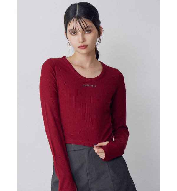 MURUA「ロゴラメテレコトップス」|Tシャツ・カットソー|